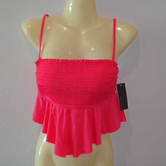 Kenneth Cole Reaction Size Medium / RS41K89 Bright Coral / New Swim Tankini Top - Picture 1 of 8